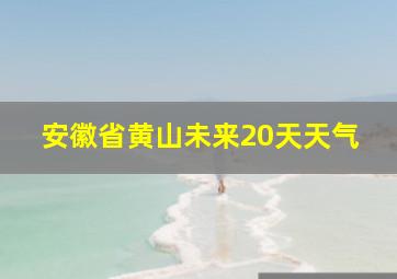 安徽省黄山未来20天天气