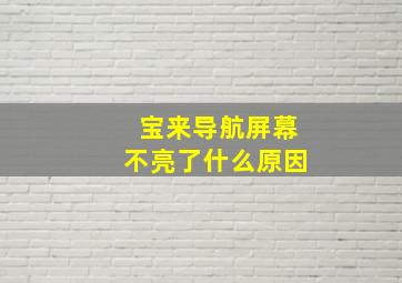 宝来导航屏幕不亮了什么原因