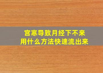 宫寒导致月经下不来用什么方法快速流出来