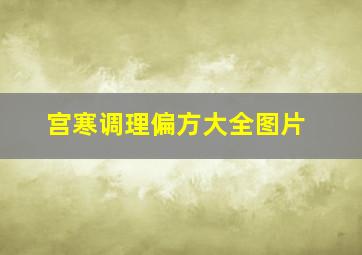 宫寒调理偏方大全图片