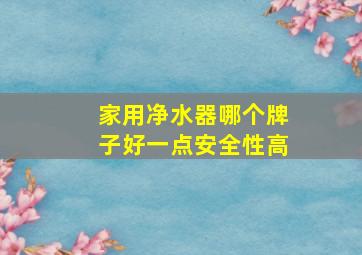 家用净水器哪个牌子好一点安全性高