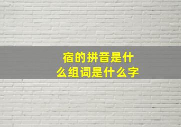 宿的拼音是什么组词是什么字