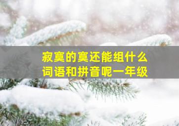 寂寞的寞还能组什么词语和拼音呢一年级