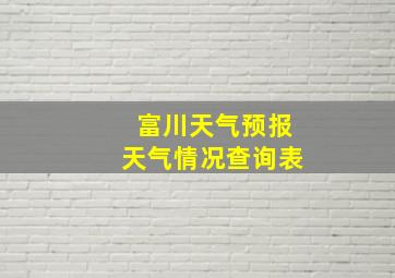 富川天气预报天气情况查询表