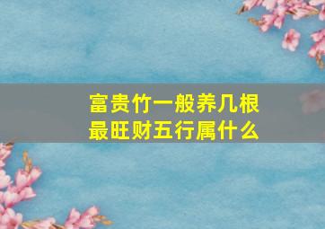 富贵竹一般养几根最旺财五行属什么