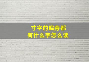 寸字的偏旁都有什么字怎么读