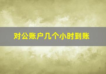 对公账户几个小时到账