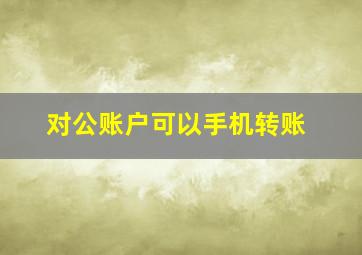 对公账户可以手机转账