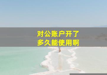 对公账户开了多久能使用啊