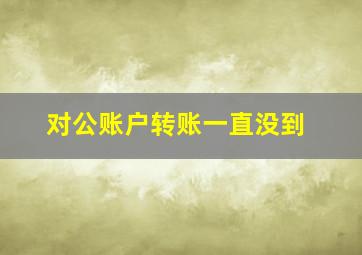 对公账户转账一直没到