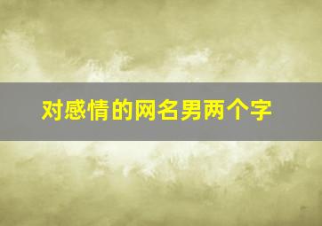 对感情的网名男两个字