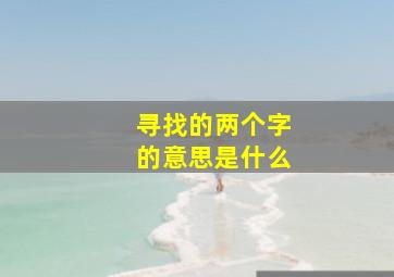 寻找的两个字的意思是什么