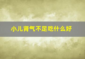 小儿肾气不足吃什么好