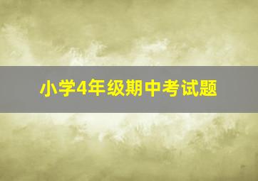 小学4年级期中考试题