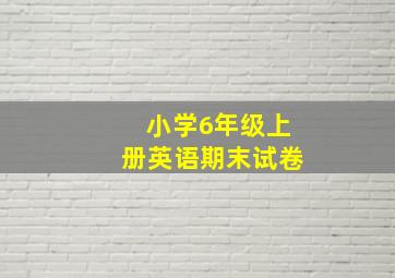 小学6年级上册英语期末试卷