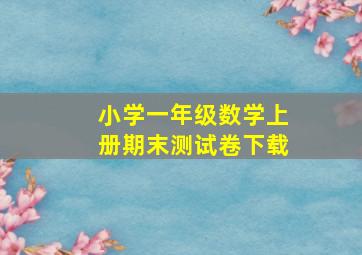 小学一年级数学上册期末测试卷下载