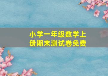 小学一年级数学上册期末测试卷免费