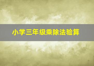 小学三年级乘除法验算