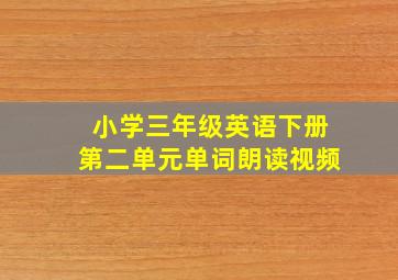 小学三年级英语下册第二单元单词朗读视频