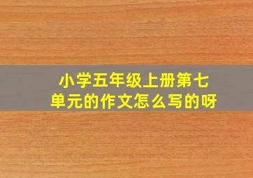 小学五年级上册第七单元的作文怎么写的呀