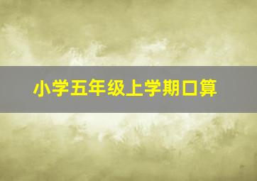 小学五年级上学期口算