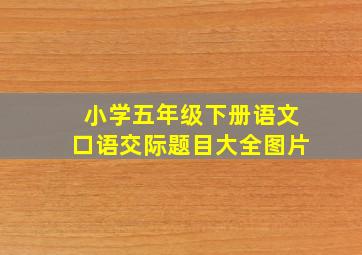 小学五年级下册语文口语交际题目大全图片