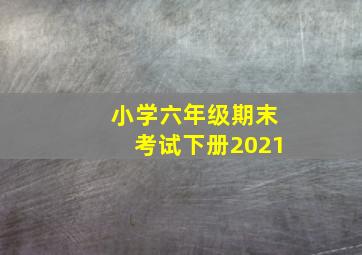 小学六年级期末考试下册2021