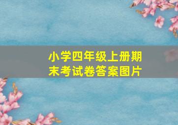 小学四年级上册期末考试卷答案图片