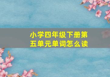 小学四年级下册第五单元单词怎么读