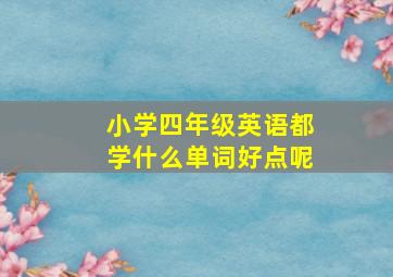 小学四年级英语都学什么单词好点呢