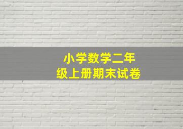 小学数学二年级上册期末试卷