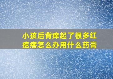 小孩后背痒起了很多红疙瘩怎么办用什么药膏