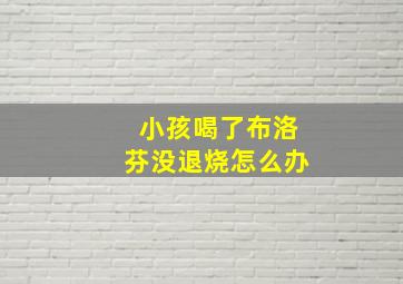 小孩喝了布洛芬没退烧怎么办