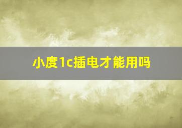 小度1c插电才能用吗