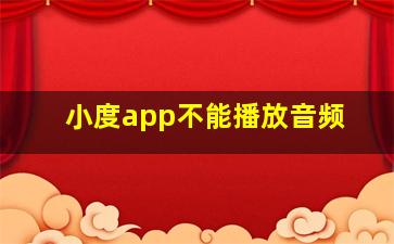 小度app不能播放音频