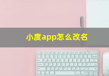 小度app怎么改名