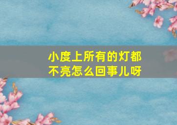 小度上所有的灯都不亮怎么回事儿呀