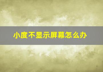 小度不显示屏幕怎么办