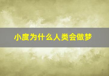 小度为什么人类会做梦