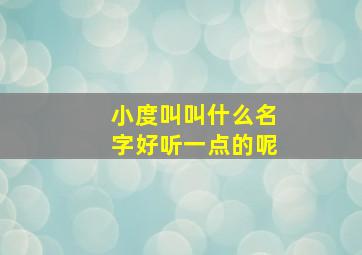 小度叫叫什么名字好听一点的呢