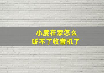 小度在家怎么听不了收音机了