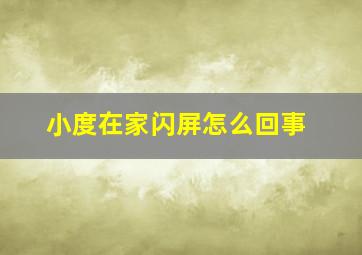 小度在家闪屏怎么回事