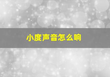 小度声音怎么响