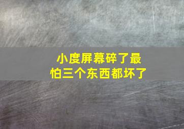 小度屏幕碎了最怕三个东西都坏了