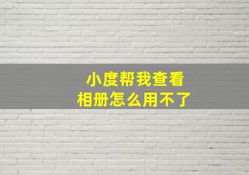 小度帮我查看相册怎么用不了