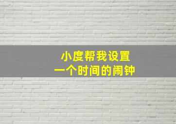 小度帮我设置一个时间的闹钟