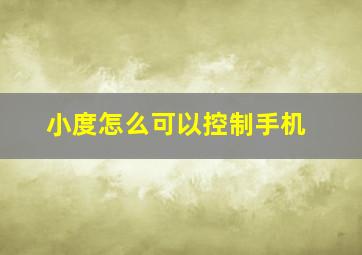 小度怎么可以控制手机