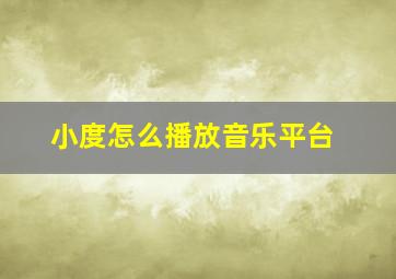 小度怎么播放音乐平台