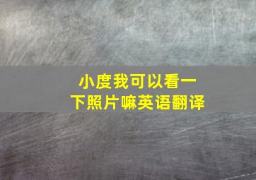 小度我可以看一下照片嘛英语翻译