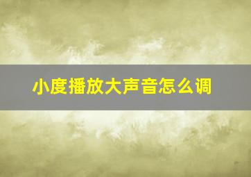 小度播放大声音怎么调